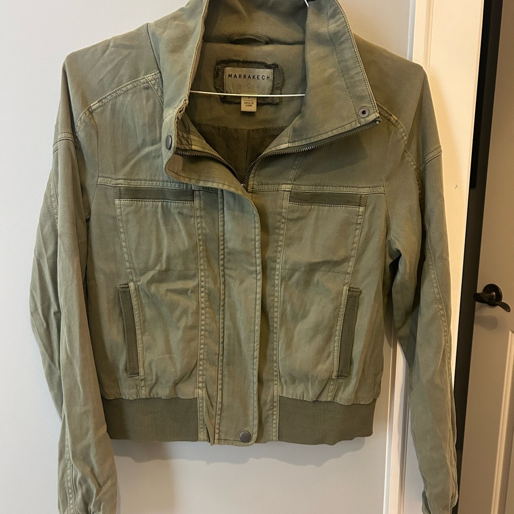 Marrakech Women's Utility Jacket in Olive Green